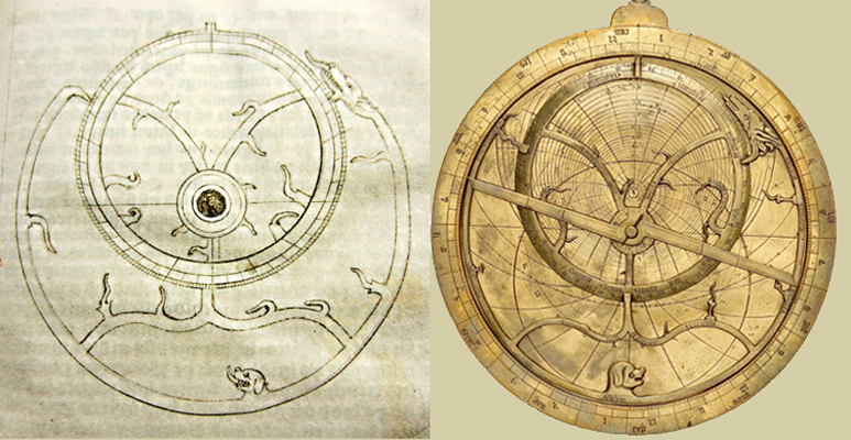 ChaucerMS Drawing Astrolabe1370