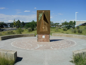 Vertical Icarus Sundial in Plaza